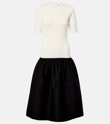 Vestido midi con lana y seda | Toteme