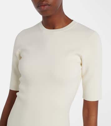 Vestido midi con lana y seda | Toteme