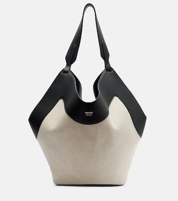 Lotus Medium leather-trimmed canvas tote bag | Khaite