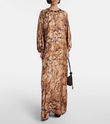 Vestido largo Maroso de seda adornado | Max Mara
