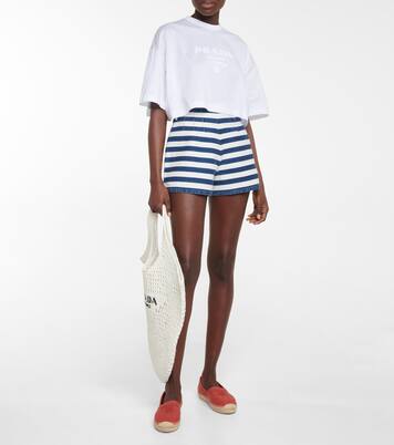 Bestickte Espadrilles aus Leinen | Prada