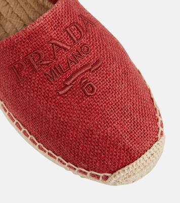 Bestickte Espadrilles aus Leinen | Prada