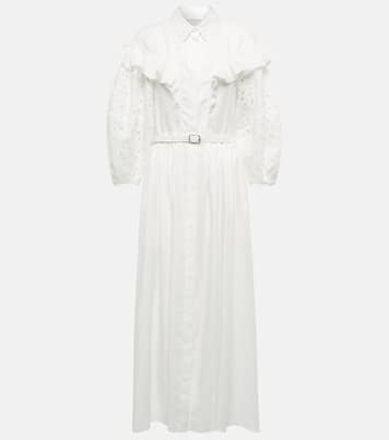 Robe en lin à broderie anglaise | Chloé