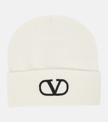 Bestickte Beanie VLogo aus Schurwolle | Valentino