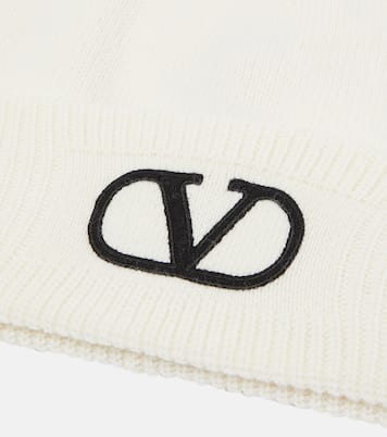 Bestickte Beanie VLogo aus Schurwolle | Valentino