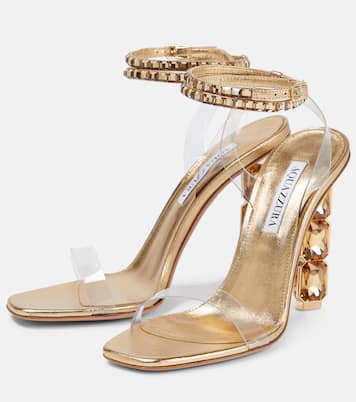 Aura Plexi 105 embellished sandals | Aquazzura
