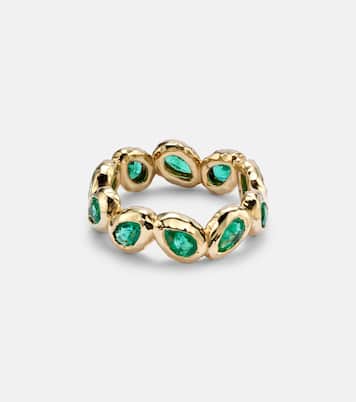 Bague d’éternité Nesting Gem en or 18 ct et émeraudes | Octavia Elizabeth