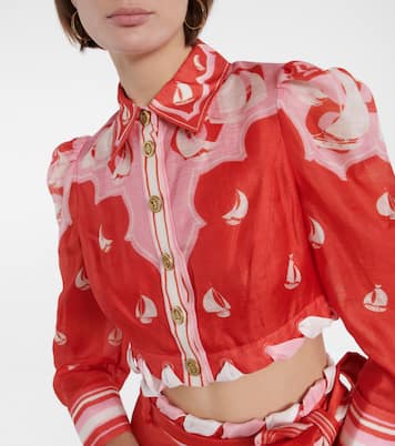 Camisa High Tide de lino y seda | Zimmermann