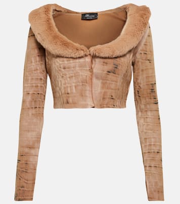 Cardigan cropped con pelliccia sintetica | Blumarine