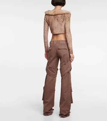 Cardigan cropped con pelliccia sintetica | Blumarine