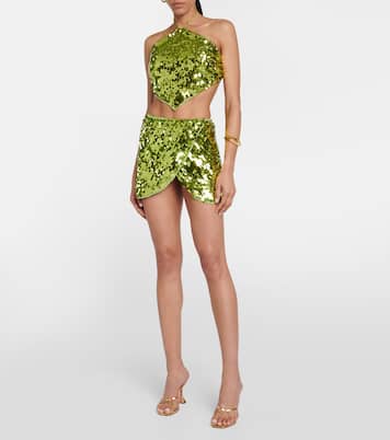 Cropped-Top mit Pailletten | Oséree