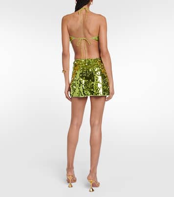 Cropped-Top mit Pailletten | Oséree