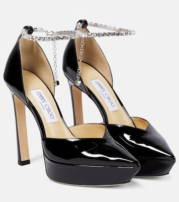Pumps Saeda 125 con plateau e cristalli | Jimmy Choo