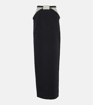 Embellished cutout cady maxi skirt | David Koma