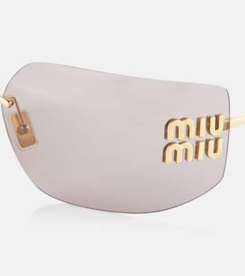 Occhiali da sole squadrati con logo | Miu Miu