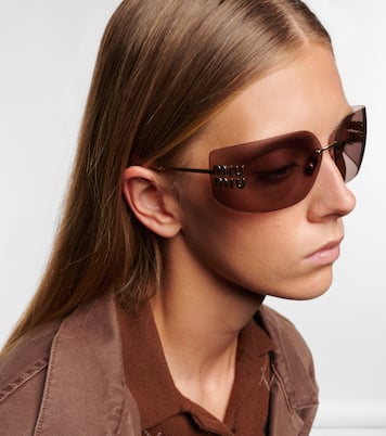 Occhiali da sole squadrati con logo | Miu Miu
