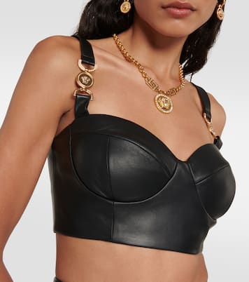 Top raccourci Medusa '95 en cuir | Versace