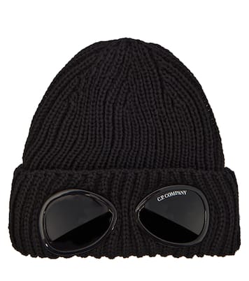 Goggle Lens ribbed-knit wool beanie | C.P. Company Kids