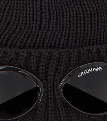 Goggle Lens ribbed-knit wool beanie | C.P. Company Kids