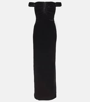 Off-shoulder velvet gown | Roland Mouret
