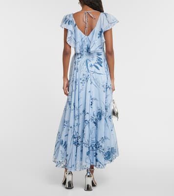 Vestido midi de algodón y seda estampado | Erdem