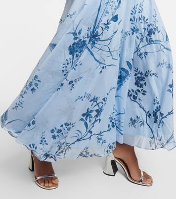 Vestido midi de algodón y seda estampado | Erdem