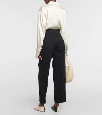 Weite High-Rise-Hose aus Wolle | Jil Sander