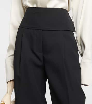 Weite High-Rise-Hose aus Wolle | Jil Sander