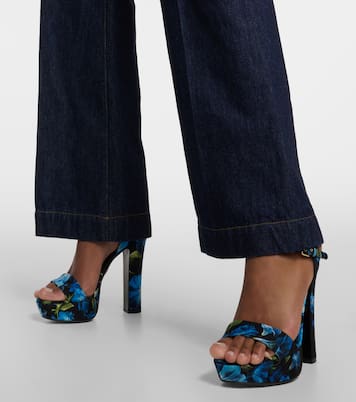 Floral satin platform sandals | Dolce&Gabbana