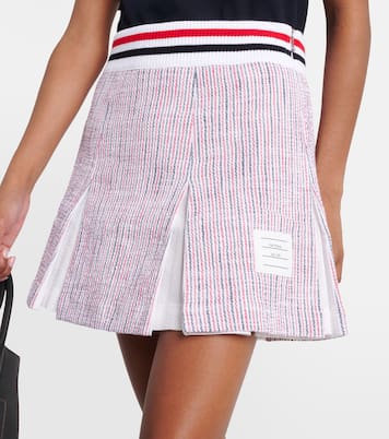 Pleated cotton-blend miniskirt | Thom Browne