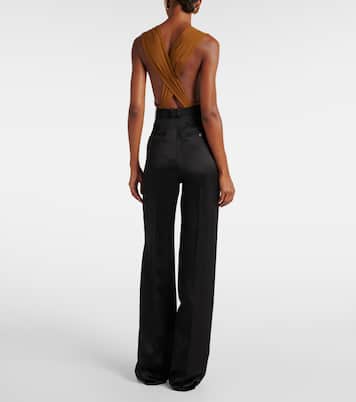 Pantaloni regular in raso di seta | Saint Laurent