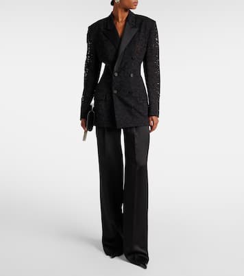 Pantaloni regular in raso di seta | Saint Laurent