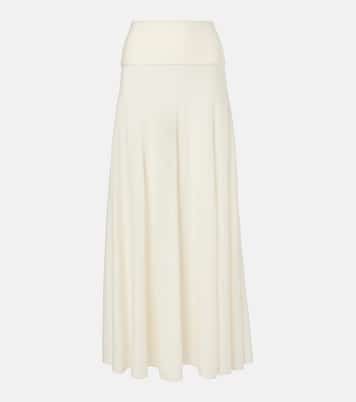Falda larga de lana virgen de tiro bajo | Alaïa