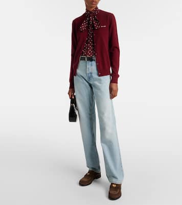 Jeans a gamba larga e vita bassa | Miu Miu