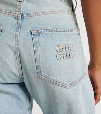 Jeans a gamba larga e vita bassa | Miu Miu