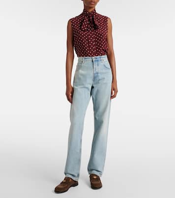 Jeans a gamba larga e vita bassa | Miu Miu