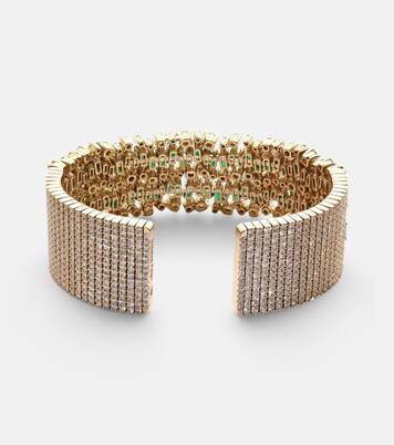 18kt gold bangle with emeralds and diamonds | Suzanne Kalan