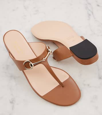 Tongs Lady Horsebit en cuir | Gucci