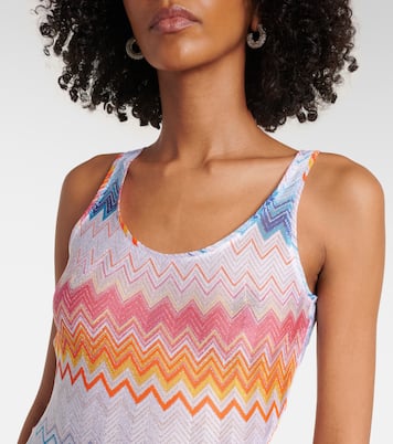 Vestido de playa de lamé en zigzag | Missoni