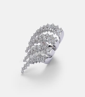 Anello Y-Not in oro bianco 18kt con diamanti | Yeprem