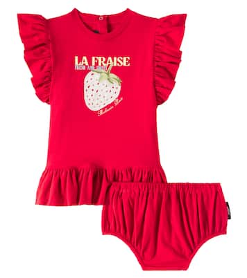 Baby - Abito in jersey di cotone con culottes | Balmain Kids