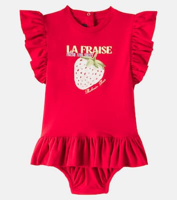 Baby - Abito in jersey di cotone con culottes | Balmain Kids