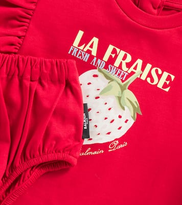 Baby - Abito in jersey di cotone con culottes | Balmain Kids