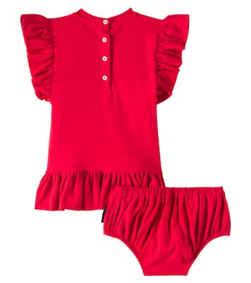Baby - Abito in jersey di cotone con culottes | Balmain Kids