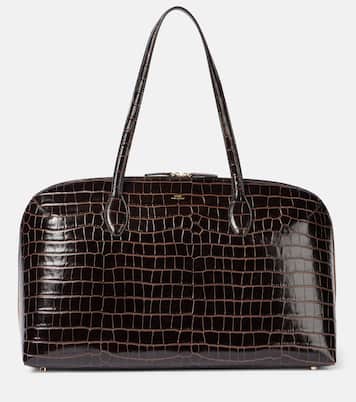 Croc-effect leather tote bag | Toteme