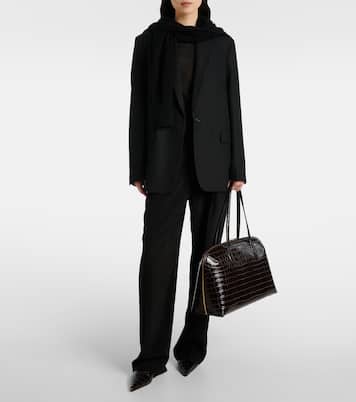 Croc-effect leather tote bag | Toteme