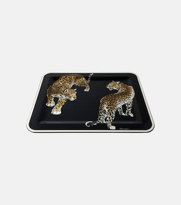 Double Leopardo Medium wooden tray | Dolce&Gabbana Casa