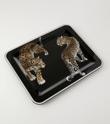 Double Leopardo Medium wooden tray | Dolce&Gabbana Casa