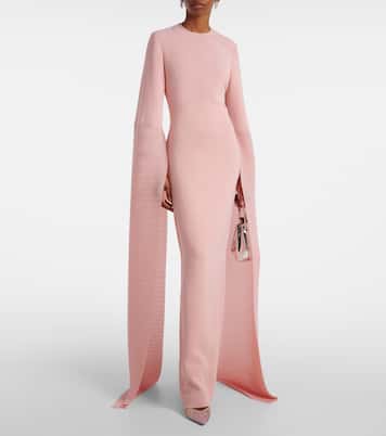 Robe longue Naomi en crêpe | Solace London