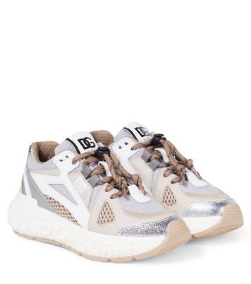 Zapatillas DG de piel con malla | Dolce&Gabbana Kids